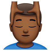 💆🏾‍♂️ Emoji Mann, der eine Kopfmassage bekommt: mitteldunkle Hautfarbe Apple iOS 13.3.