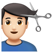 💇🏻‍♂️ Emoji Mann beim Haareschneiden: helle Hautfarbe Apple iOS 13.3.