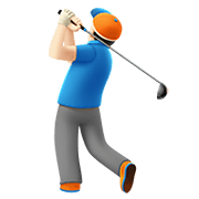 🏌🏻‍♂️ Emoji Hombre Jugando Al Golf: Tono De Piel Claro en Apple iOS 13.3.