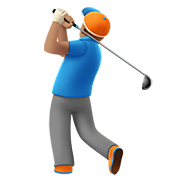 🏌🏽‍♂️ Emoji Hombre Jugando Al Golf: Tono De Piel Medio en Apple iOS 13.3.