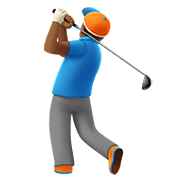 🏌🏾‍♂️ Emoji Hombre Jugando Al Golf: Tono De Piel Oscuro Medio en Apple iOS 13.3.