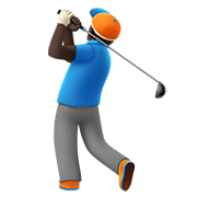 🏌🏿‍♂️ Emoji Hombre Jugando Al Golf: Tono De Piel Oscuro en Apple iOS 13.3.