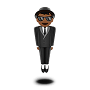 🕴🏾 Emoji schwebender Mann im Anzug: mitteldunkle Hautfarbe Apple iOS 13.3.