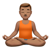 Émoji 🧘🏽‍♂️ Homme Dans La Posture Du Lotus : Peau Légèrement Mate sur Apple iOS 13.3.