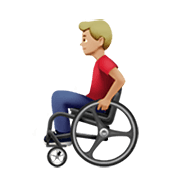 👨🏼‍🦽 Emoji Homem Em Cadeira De Rodas Manual: Pele Morena Clara na Apple iOS 13.3.