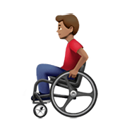 👨🏽‍🦽 Emoji Homem Em Cadeira De Rodas Manual: Pele Morena na Apple iOS 13.3.