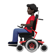 👨🏿‍🦼 Emoji Mann in elektrischem Rollstuhl: dunkle Hautfarbe Apple iOS 13.3.