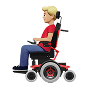 👨🏼‍🦼 Emoji Mann in elektrischem Rollstuhl: mittelhelle Hautfarbe Apple iOS 13.3.