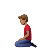 Emoji 🧎🏽‍♂️ Uomo Inginocchiato: Carnagione Olivastra su Apple iOS 13.3.