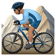 🚵🏽‍♂️ Emoji Mountainbiker: mittlere Hautfarbe Apple iOS 13.3.