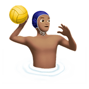 🤽🏽‍♂️ Emoji Wasserballspieler: mittlere Hautfarbe Apple iOS 13.3.