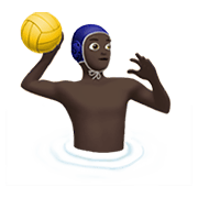 🤽🏿‍♂️ Emoji Hombre Jugando Al Waterpolo: Tono De Piel Oscuro en Apple iOS 13.3.
