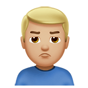 🙎🏼‍♂️ Emoji Hombre Haciendo Pucheros: Tono De Piel Claro Medio en Apple iOS 13.3.