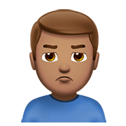 Emoji 🙎🏽‍♂️ Uomo Imbronciato: Carnagione Olivastra su Apple iOS 13.3.