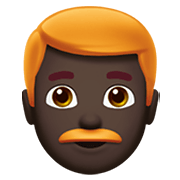 👨🏿‍🦰 Emoji Hombre: Tono De Piel Oscuro Y Pelo Pelirrojo en Apple iOS 13.3.