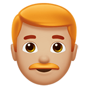 👨🏼‍🦰 Emoji Mann: mittelhelle Hautfarbe, rotes Haar Apple iOS 13.3.