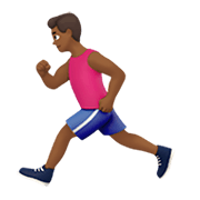 🏃🏾‍♂️ Emoji Hombre Corriendo: Tono De Piel Oscuro Medio en Apple iOS 13.3.