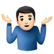 Emoji 🤷🏻‍♂️ Uomo Che Scrolla Le Spalle: Carnagione Chiara su Apple iOS 13.3.