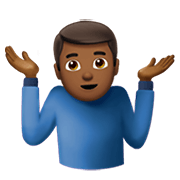 Emoji 🤷🏾‍♂️ Uomo Che Scrolla Le Spalle: Carnagione Abbastanza Scura su Apple iOS 13.3.