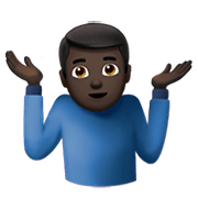 🤷🏿‍♂️ Emoji schulterzuckender Mann: dunkle Hautfarbe Apple iOS 13.3.