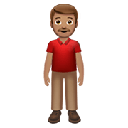 🧍🏽‍♂️ Emoji stehender Mann: mittlere Hautfarbe Apple iOS 13.3.