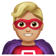 🦸🏼‍♂️ Emoji Superhéroe: Tono De Piel Claro Medio en Apple iOS 13.3.