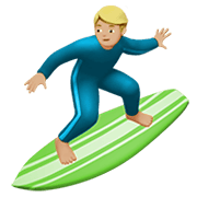 🏄🏼‍♂️ Emoji Hombre Haciendo Surf: Tono De Piel Claro Medio en Apple iOS 13.3.