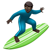 🏄🏿‍♂️ Emoji Homem Surfista: Pele Escura na Apple iOS 13.3.