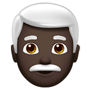 Emoji 👨🏿‍🦳 Uomo: Carnagione Scura E Capelli Bianchi su Apple iOS 13.3.