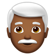 👨🏾‍🦳 Emoji Mann: mitteldunkle Hautfarbe, weißes Haar Apple iOS 13.3.