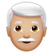 👨🏼‍🦳 Emoji Mann: mittelhelle Hautfarbe, weißes Haar Apple iOS 13.3.