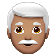 👨🏽‍🦳 Emoji Hombre: Tono De Piel Medio Y Pelo Blanco en Apple iOS 13.3.