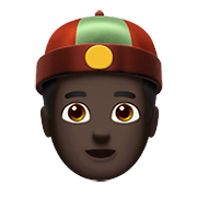 👲🏿 Emoji Hombre Con Gorro Chino: Tono De Piel Oscuro en Apple iOS 13.3.