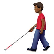 👨🏾‍🦯 Emoji Hombre Con Bastón: Tono De Piel Oscuro Medio en Apple iOS 13.3.
