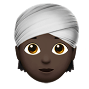 👳🏿 Emoji Persona Con Turbante: Tono De Piel Oscuro en Apple iOS 13.3.