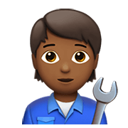 🧑🏾‍🔧 Emoji Mechaniker(in): mitteldunkle Hautfarbe Apple iOS 13.3.