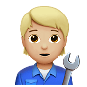 🧑🏼‍🔧 Emoji Mechaniker(in): mittelhelle Hautfarbe Apple iOS 13.3.