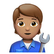 🧑🏽‍🔧 Emoji Mechaniker(in): mittlere Hautfarbe Apple iOS 13.3.