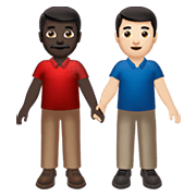 👨🏿‍🤝‍👨🏻 Emoji Hombres De La Mano: Tono De Piel Oscuro Y Tono De Piel Claro en Apple iOS 13.3.
