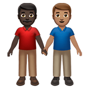 👨🏿‍🤝‍👨🏽 Emoji händchenhaltende Männer: dunkle Hautfarbe, mittlere Hautfarbe Apple iOS 13.3.