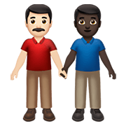 👨🏻‍🤝‍👨🏿 Emoji händchenhaltende Männer: helle Hautfarbe, dunkle Hautfarbe Apple iOS 13.3.