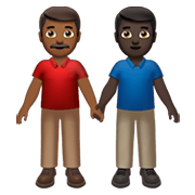 👨🏾‍🤝‍👨🏿 Emoji Hombres De La Mano: Tono De Piel Oscuro Medio, Tono De Piel Oscuro en Apple iOS 13.3.