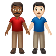 👨🏾‍🤝‍👨🏻 Emoji händchenhaltende Männer: mitteldunkle Hautfarbe, helle Hautfarbe Apple iOS 13.3.