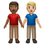 👨🏾‍🤝‍👨🏼 Emoji Dois Homens De Mãos Dadas: Pele Morena Escura E Pele Morena Clara na Apple iOS 13.3.