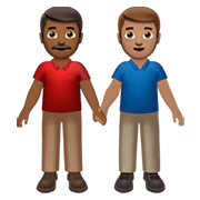 👨🏾‍🤝‍👨🏽 Emoji Dois Homens De Mãos Dadas: Pele Morena Escura E Pele Morena na Apple iOS 13.3.