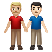 👨🏼‍🤝‍👨🏻 Emoji händchenhaltende Männer: mittelhelle Hautfarbe, helle Hautfarbe Apple iOS 13.3.