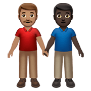 👨🏽‍🤝‍👨🏿 Emoji händchenhaltende Männer: mittlere Hautfarbe, dunkle Hautfarbe Apple iOS 13.3.