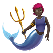 🧜🏿 Emoji Persona Sirena: Tono De Piel Oscuro en Apple iOS 13.3.
