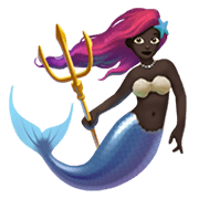 🧜🏿‍♀️ Emoji Sirena: Tono De Piel Oscuro en Apple iOS 13.3.