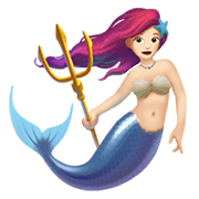 🧜🏻‍♀️ Emoji Sirena: Tono De Piel Claro en Apple iOS 13.3.
